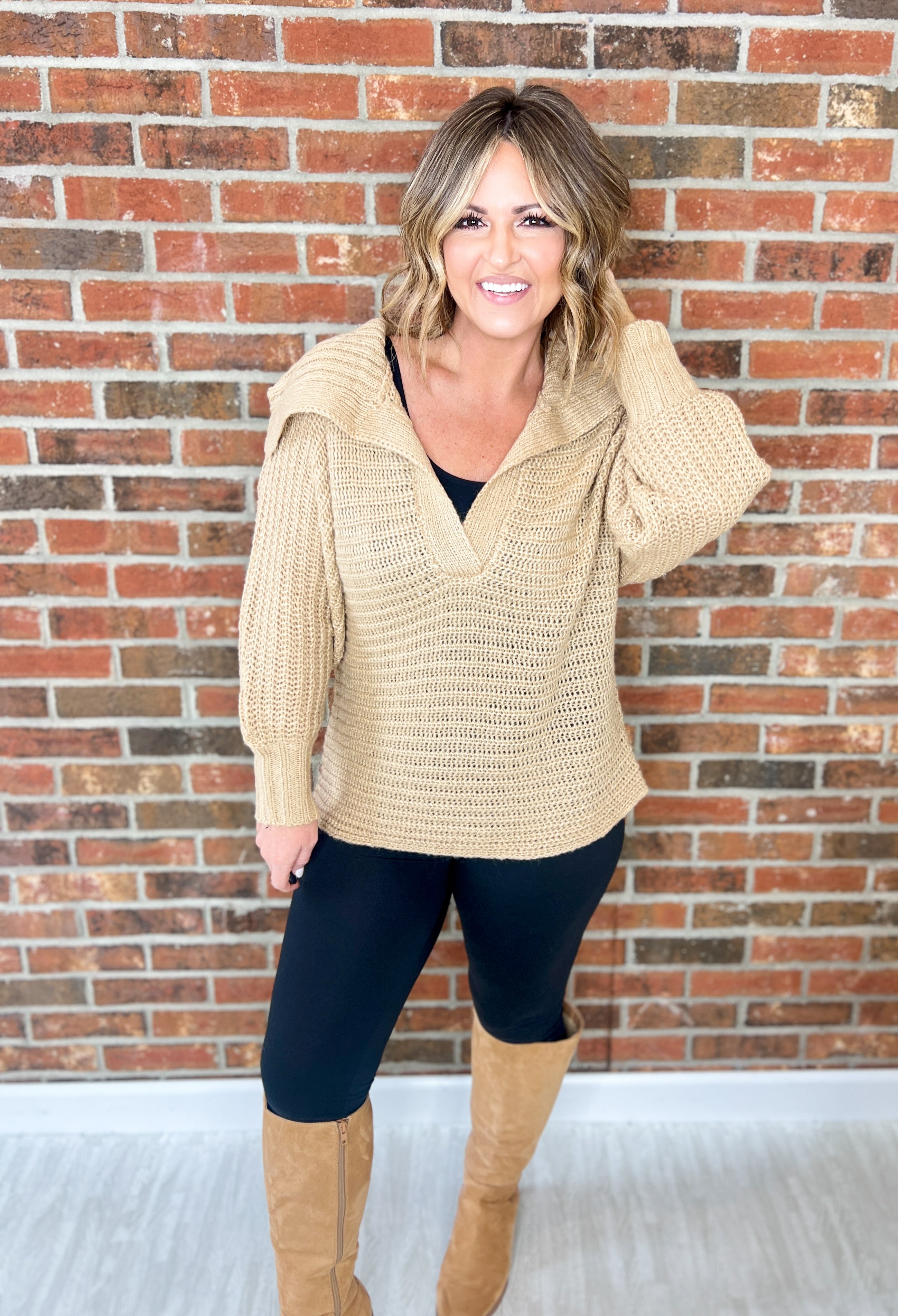 Trust the Journey Sweater Top - Mocha Latte