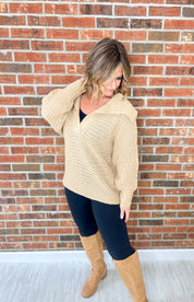 Trust the Journey Sweater Top - Mocha Latte