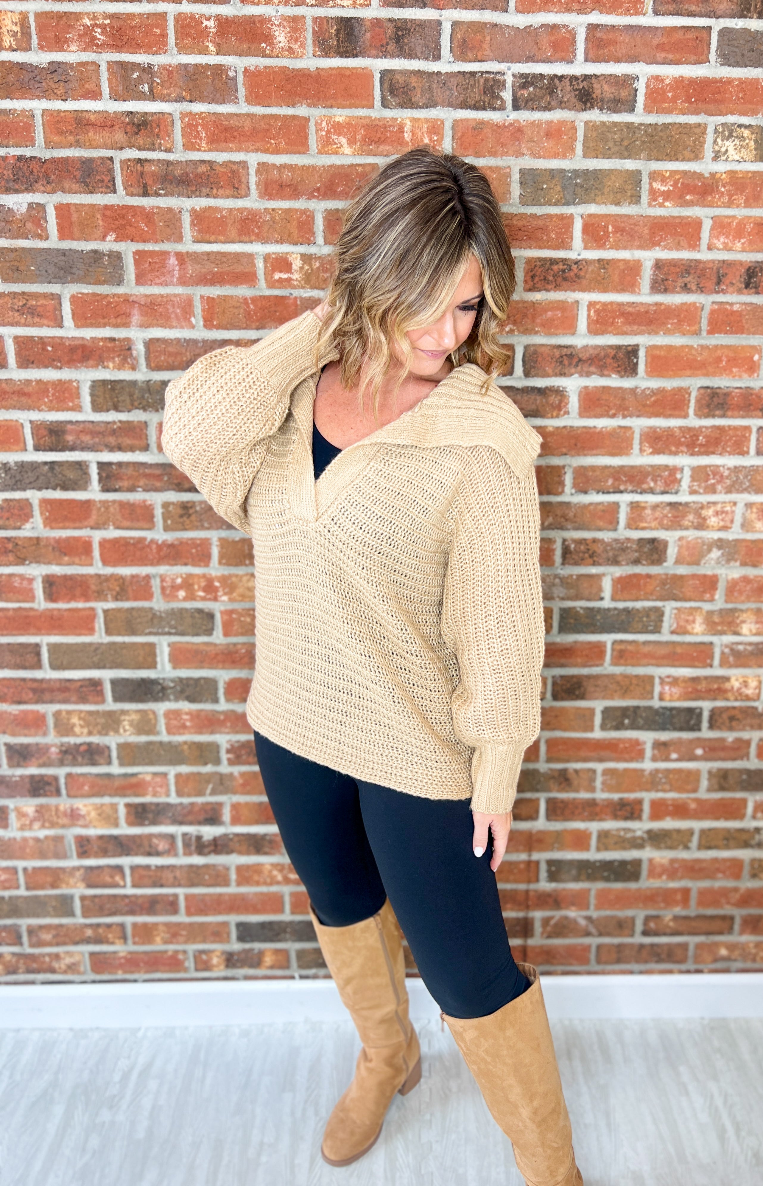 Trust the Journey Sweater Top - Mocha Latte