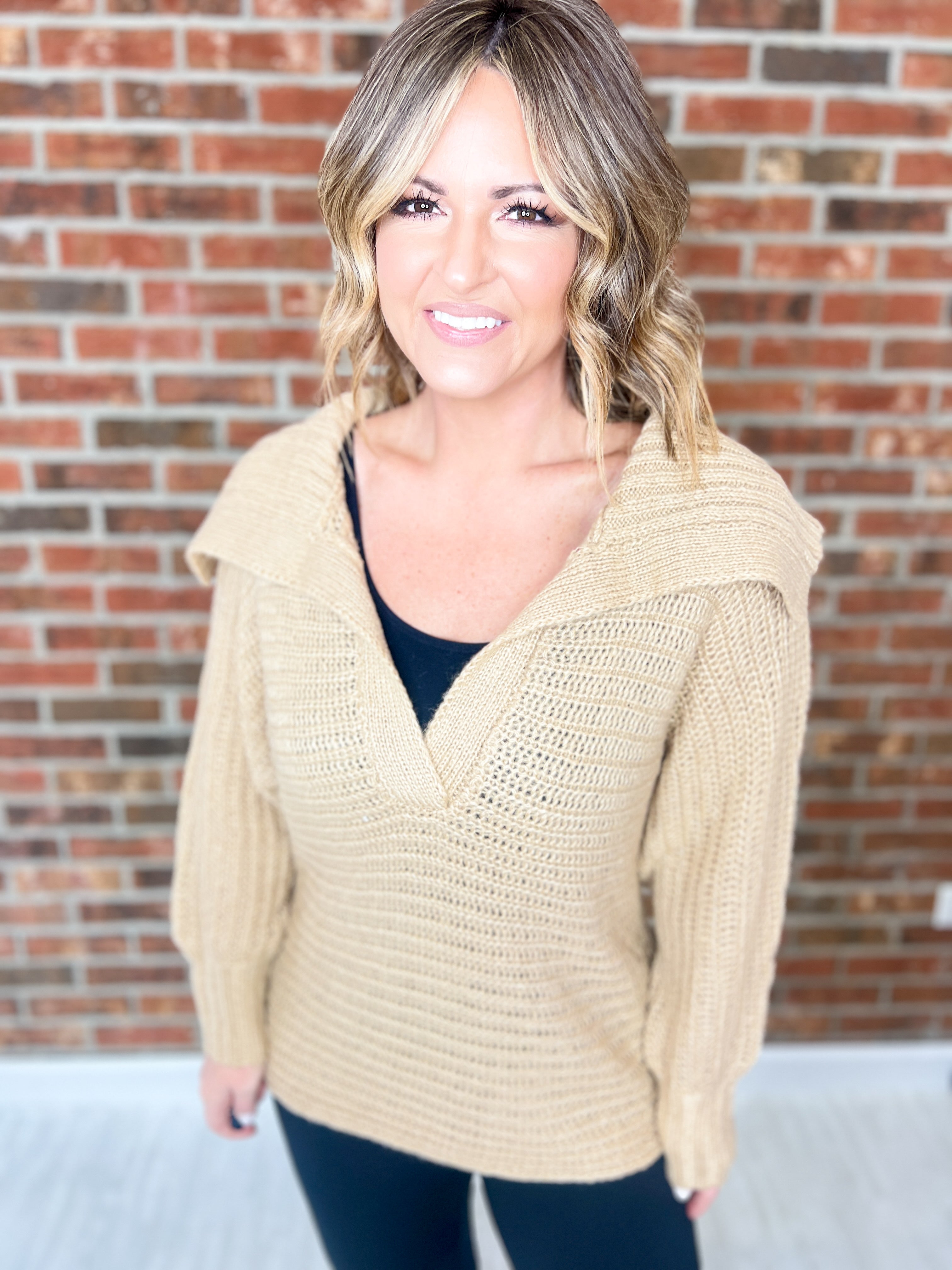 Trust the Journey Sweater Top - Mocha Latte