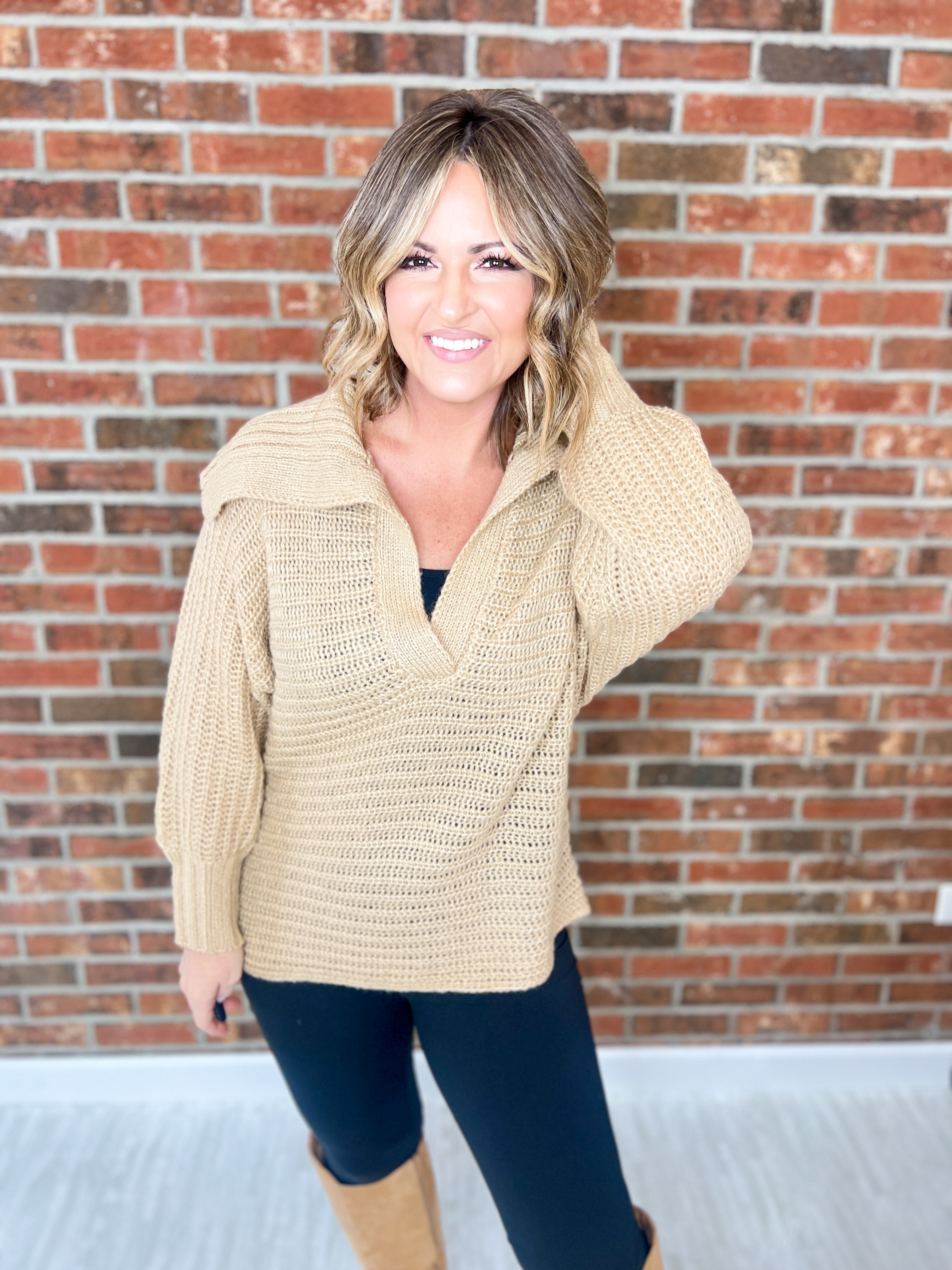 Trust the Journey Sweater Top - Mocha Latte