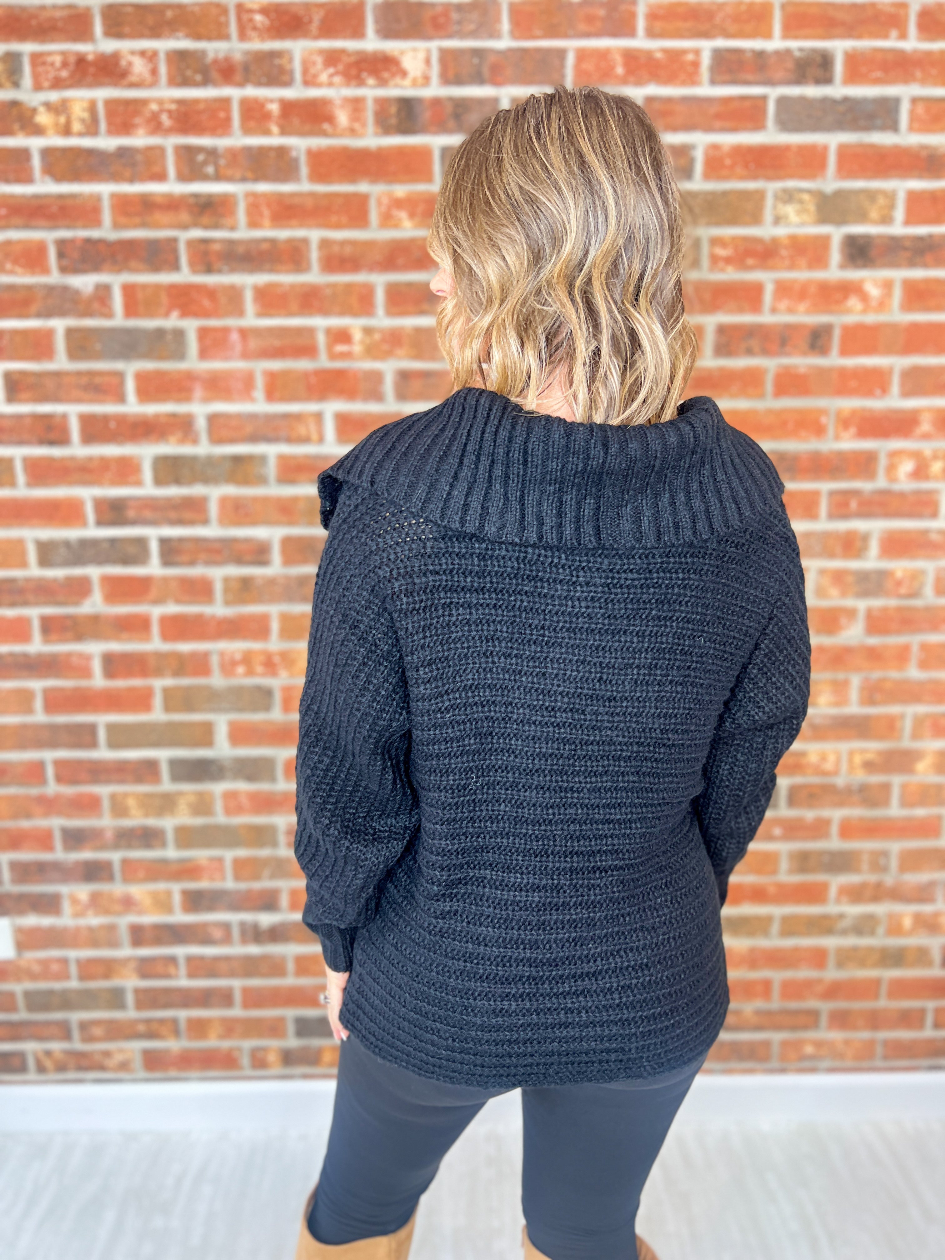 Trust the Journey Sweater Top - Black