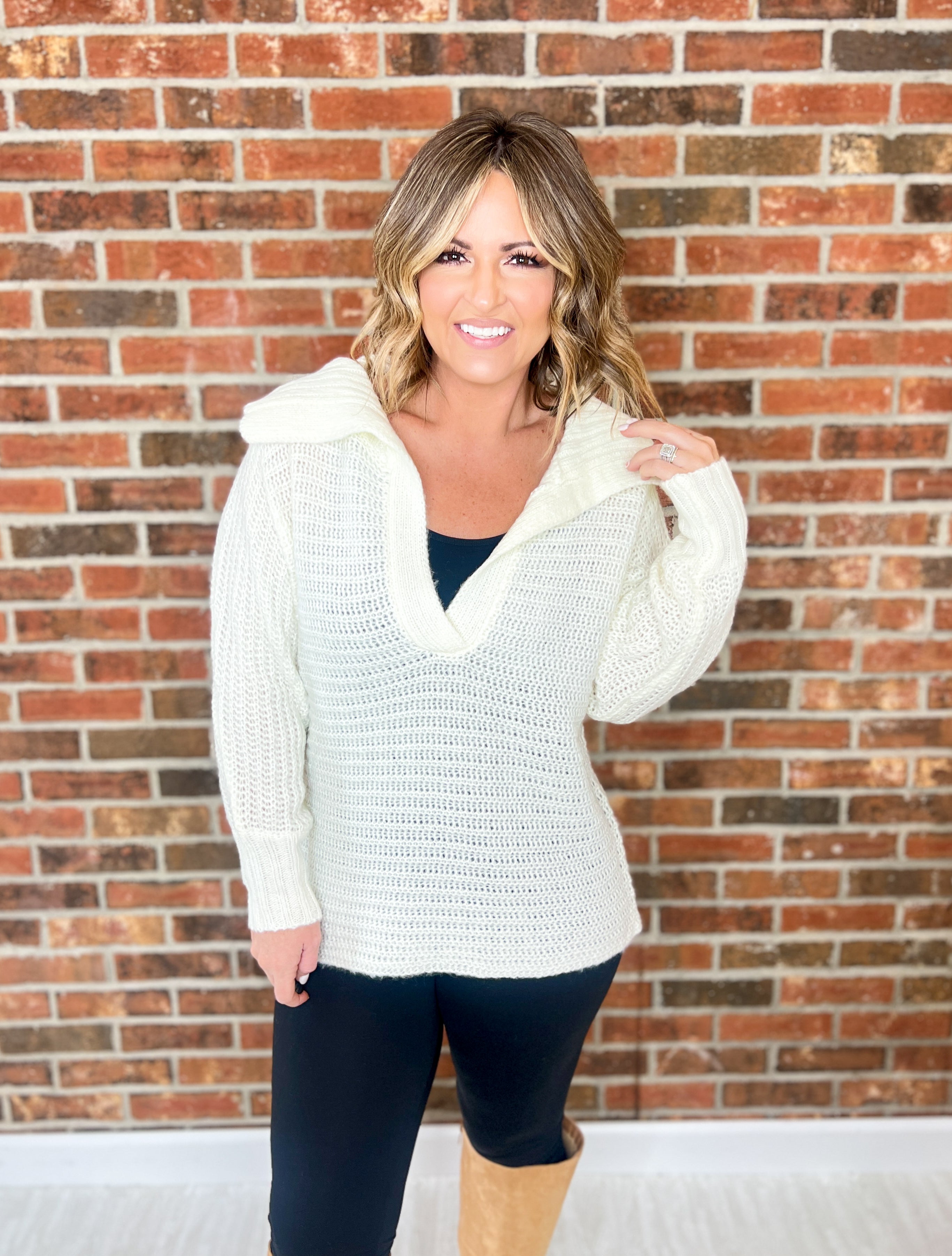 Trust the Journey Sweater Top - Ivory