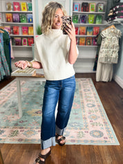 Just Walk By Short Sleeve Sweater - Off White