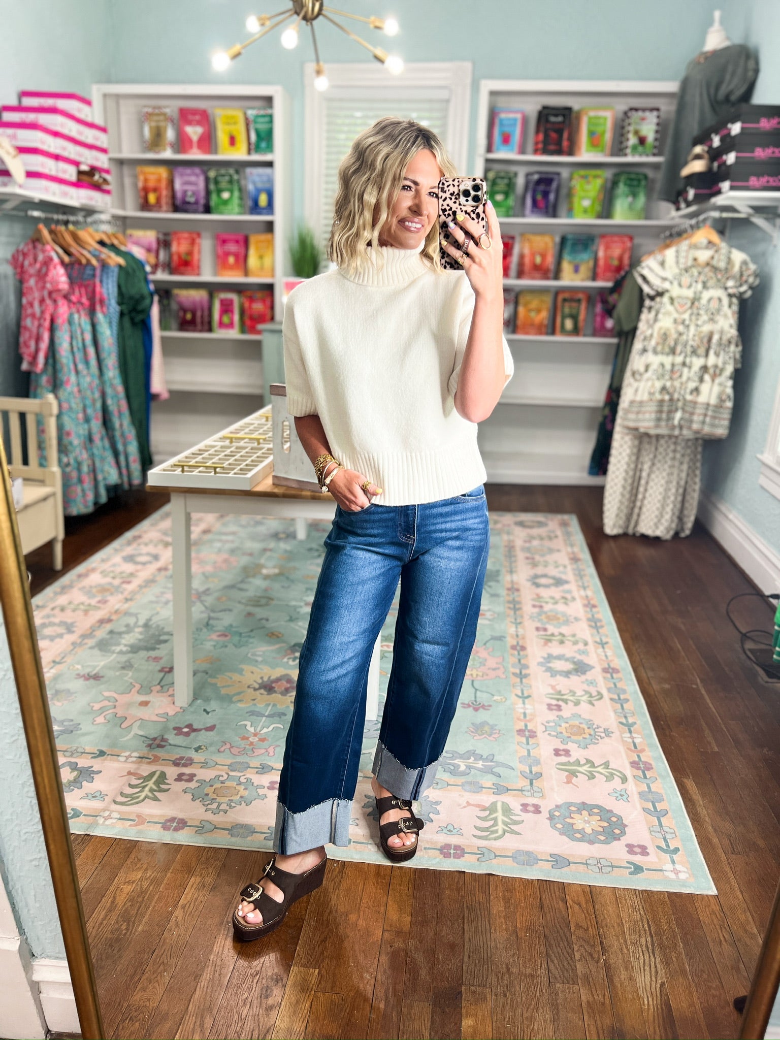Just Walk By Short Sleeve Sweater - Off White