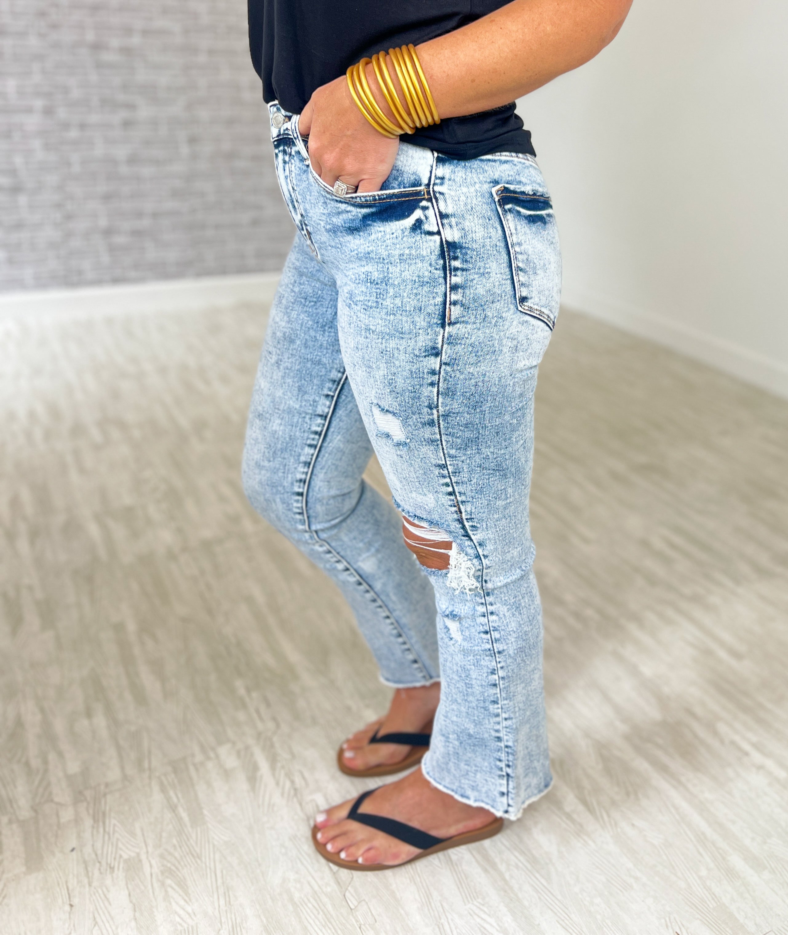 Bella High Rise Crop Flare Jeans