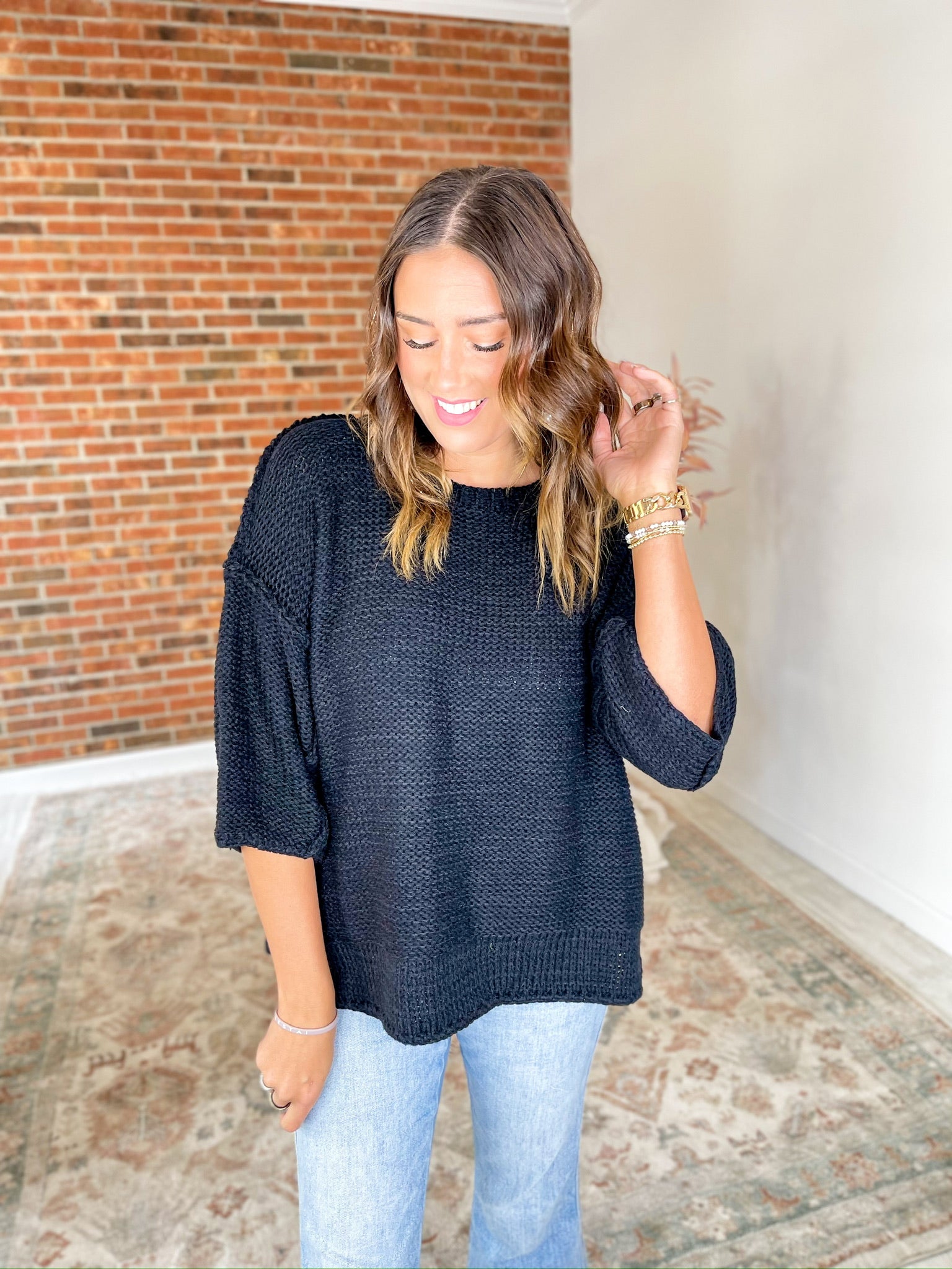 Made You Mine Knit Sweater - Black