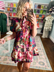 Autumn Bloom Floral Dress