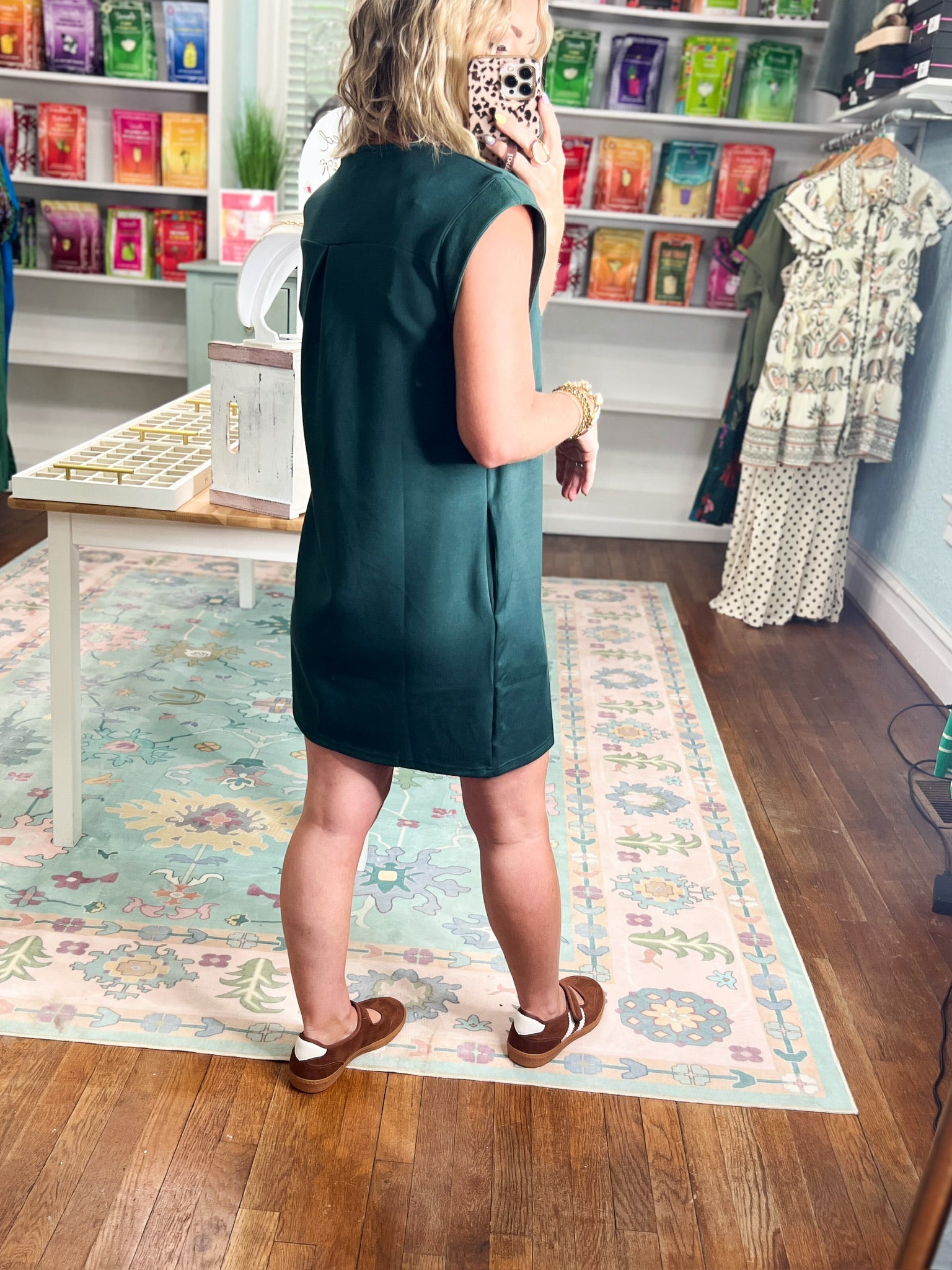 Chic and Simple Mini Dress - Forest