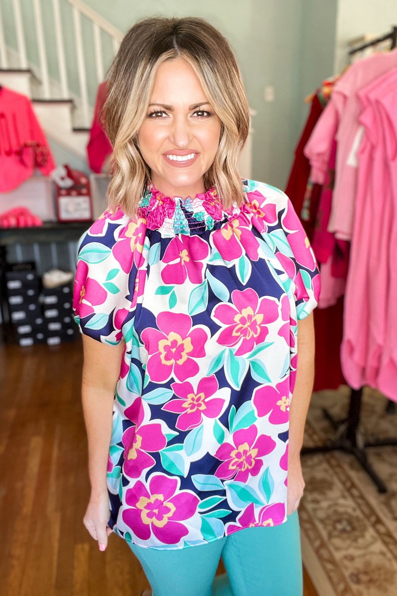 Short Sleeve Tops Preppy Pineapple Boutique