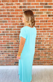 Filled With Love and Happiness Maxi Dress - Neon Blue