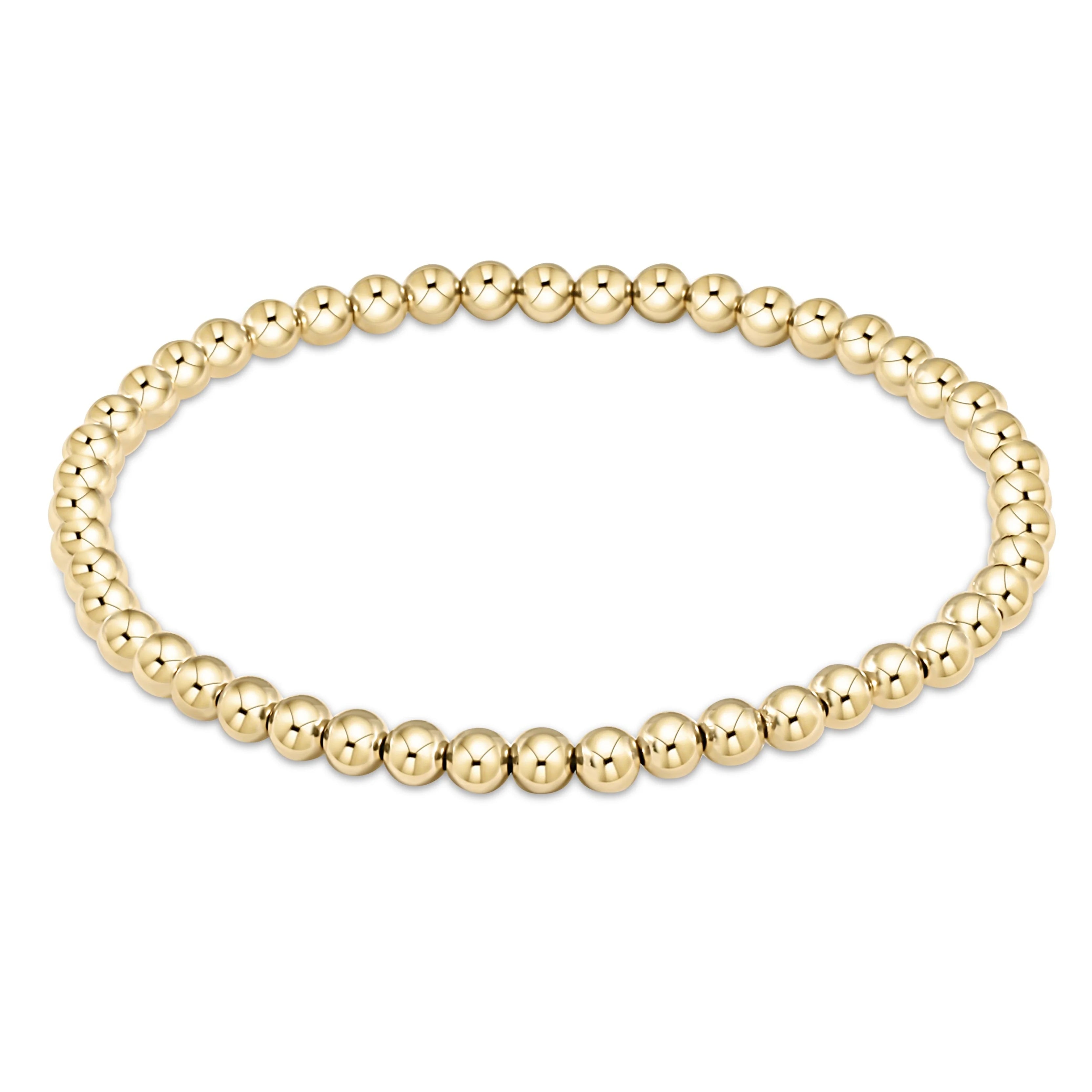 Gold beaded bracelet with 4mm round beads