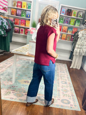 Beyond the Rainbow Crew Neck Top - Cabernet
