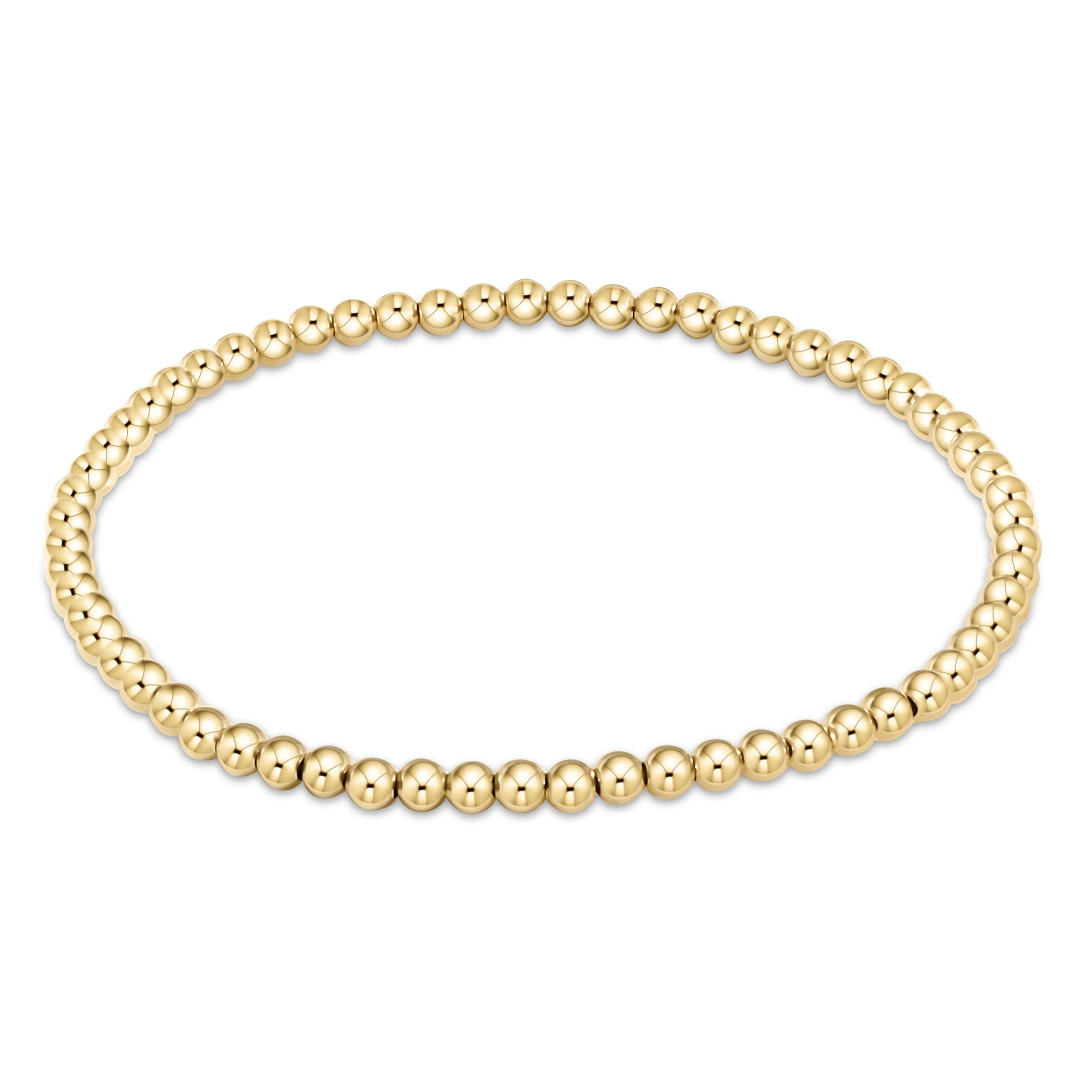 enewton classic gold 3mm beaded bracelet with round bead links