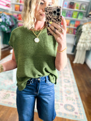 Beyond the Rainbow Crew Neck Top - Lt. Olive