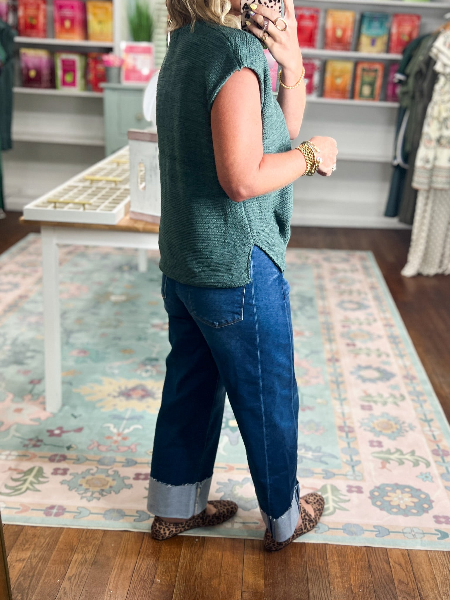 Beyond the Rainbow Crew Neck Top - Ash Jade