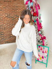 Crisp Breeze Mock Neck Sweater - Off White