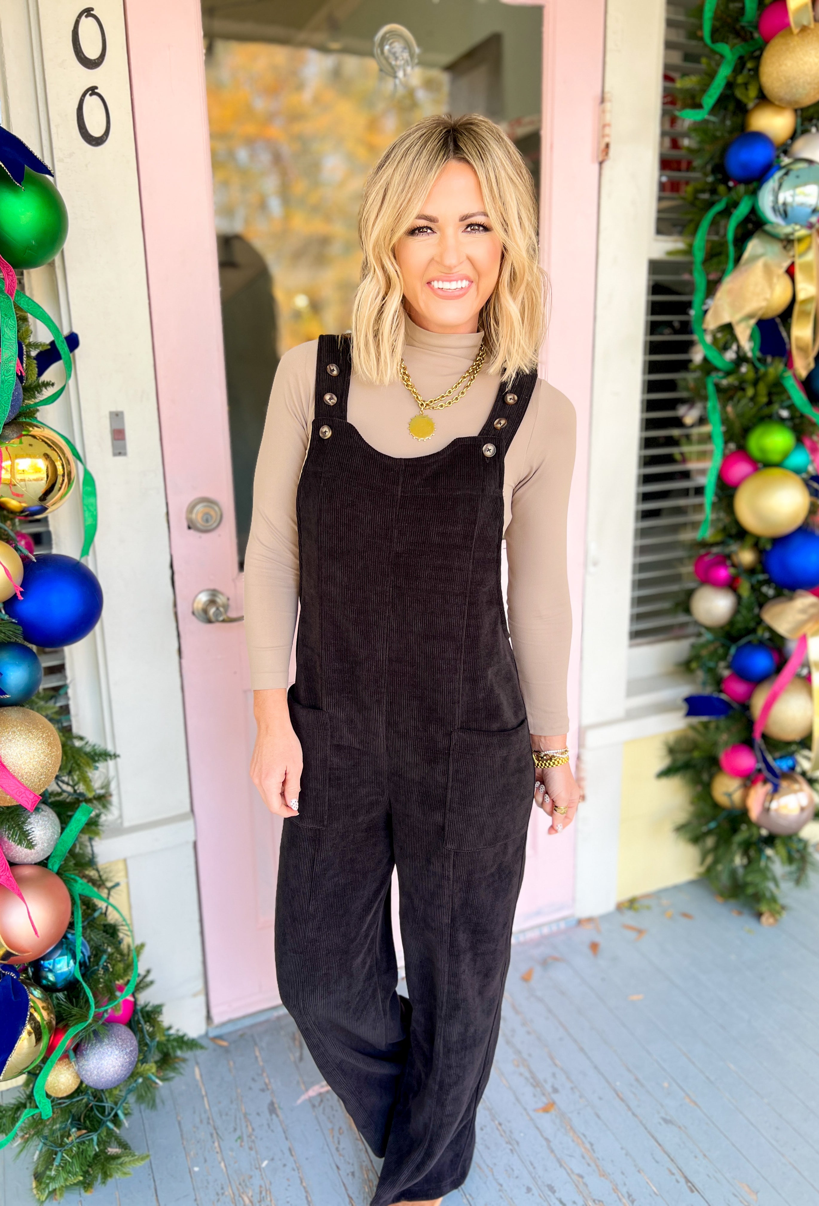 Ultra Soft Corduroy Jumpsuit - Black