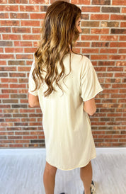 Peaceful and Pretty Jersey Tunic Dress - Ecru