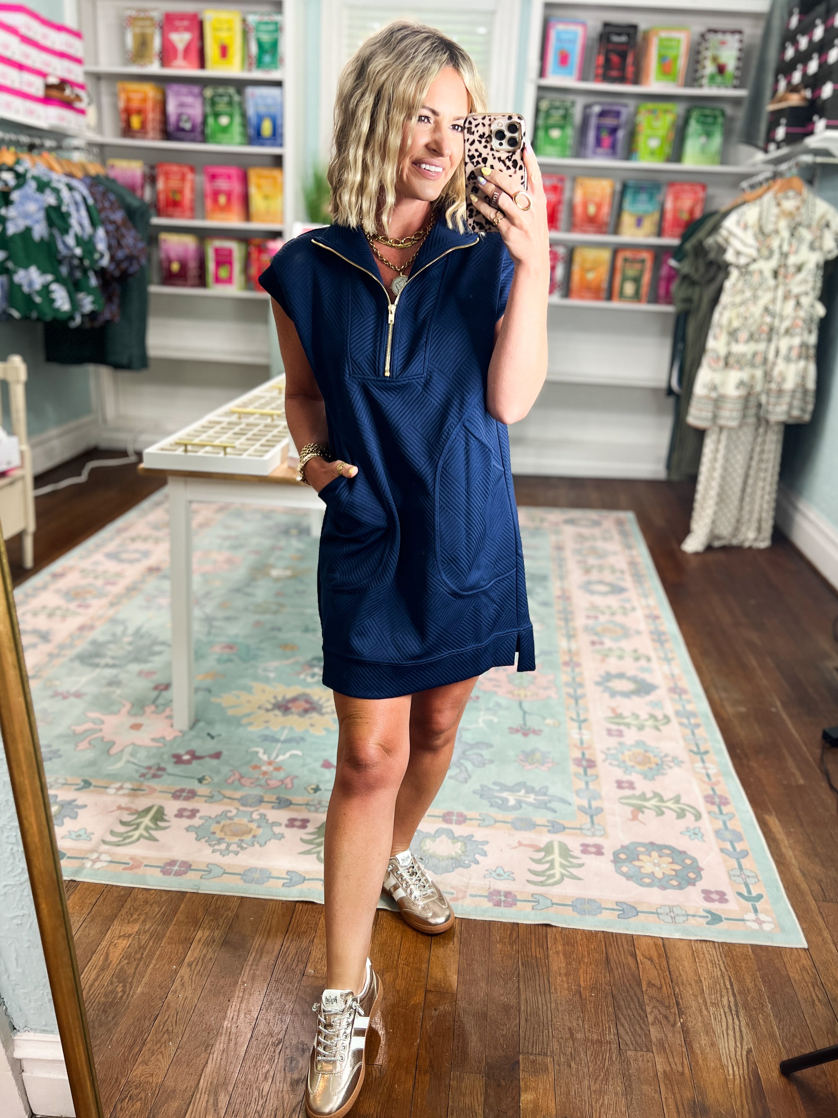 Stay On Your Mind Mini Dress - Navy