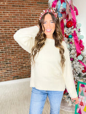 Yule Love It Fuzzy Sweater - Ivory