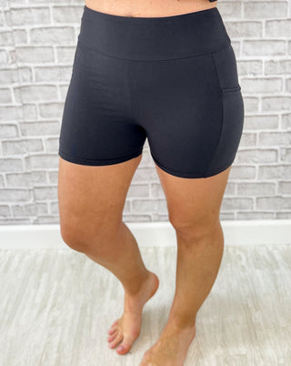 Preppy Pineapple Exclusive Buttery Soft Yoga Shorts - Black