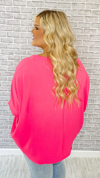 Let's Run Away Solid Top - Hot Pink