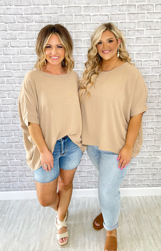 Let's Run Away Solid Top - Taupe