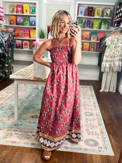 English Rose Floral Print Maxi