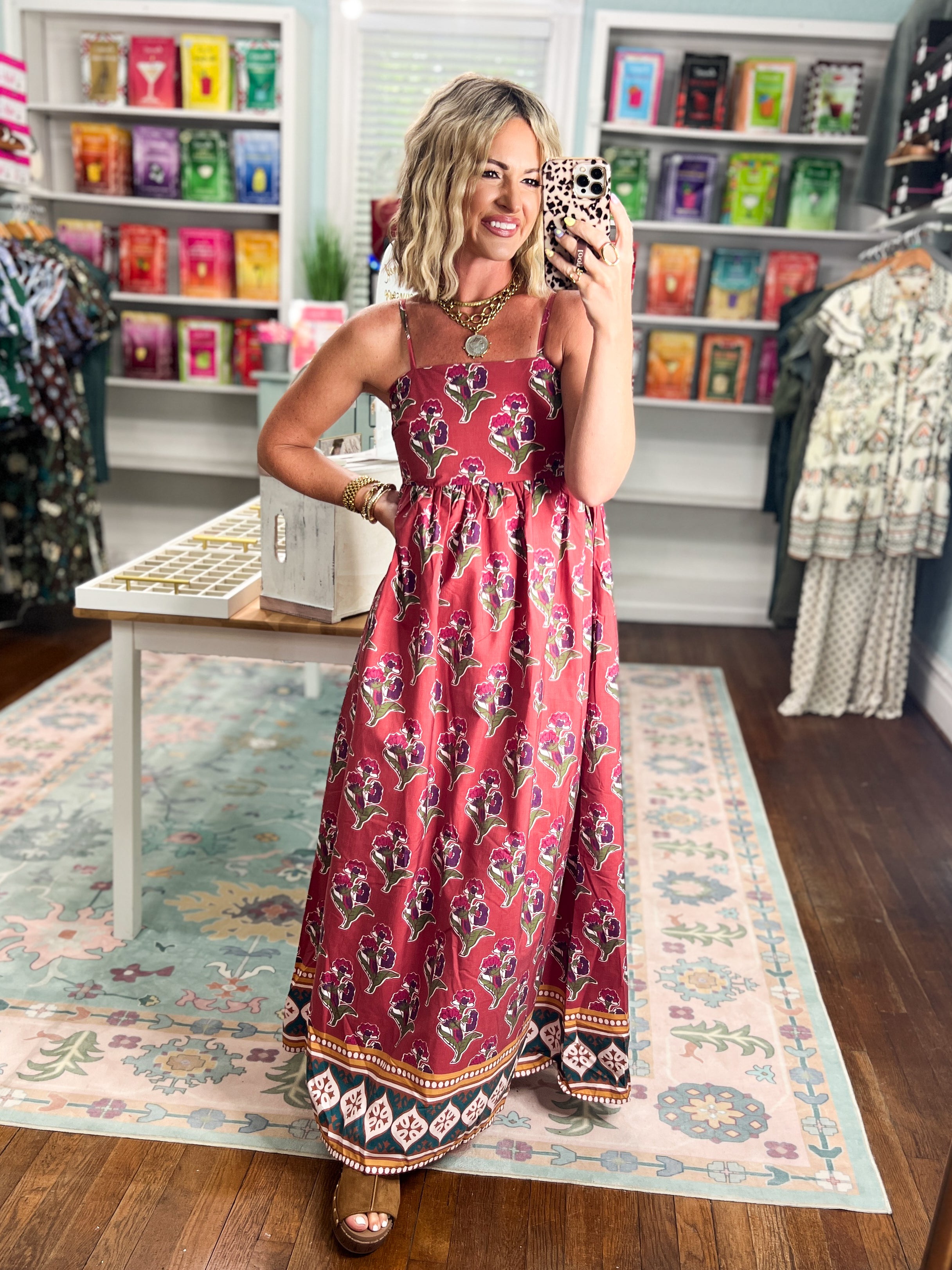 English Rose Floral Print Maxi