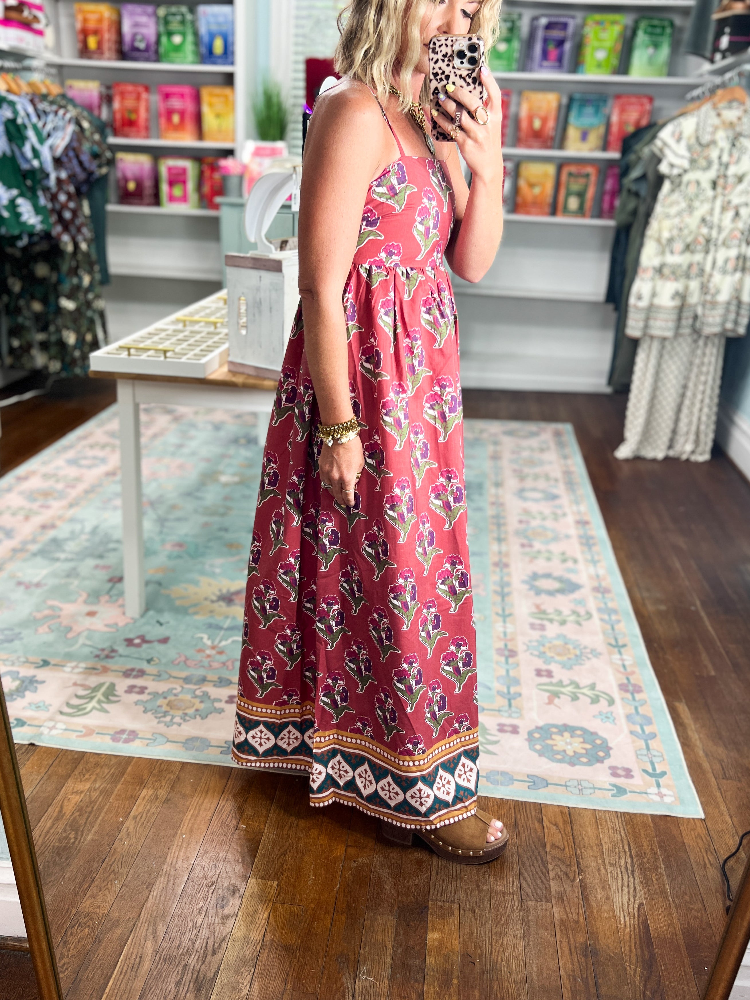 English Rose Floral Print Maxi