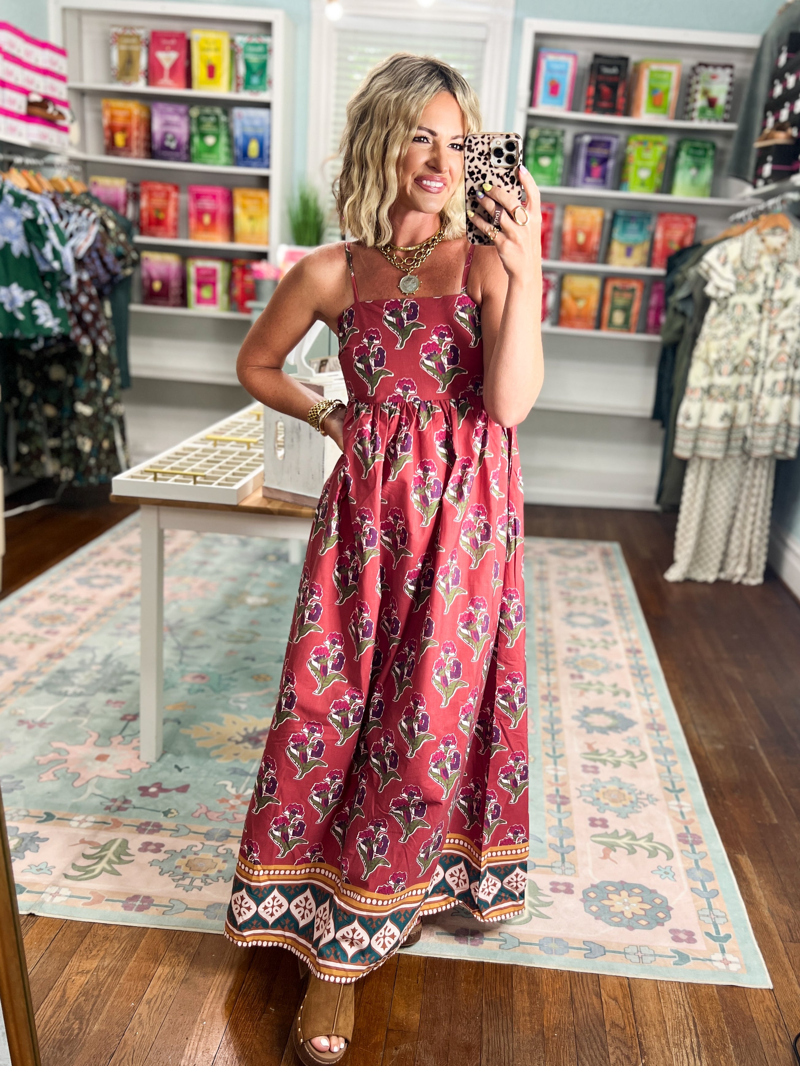 English Rose Floral Print Maxi