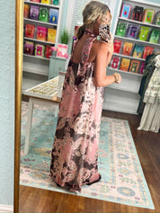 Blushing Baroque Strapless Maxi Dress - Pink