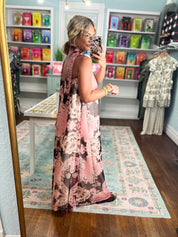 Blushing Baroque Strapless Maxi Dress - Pink