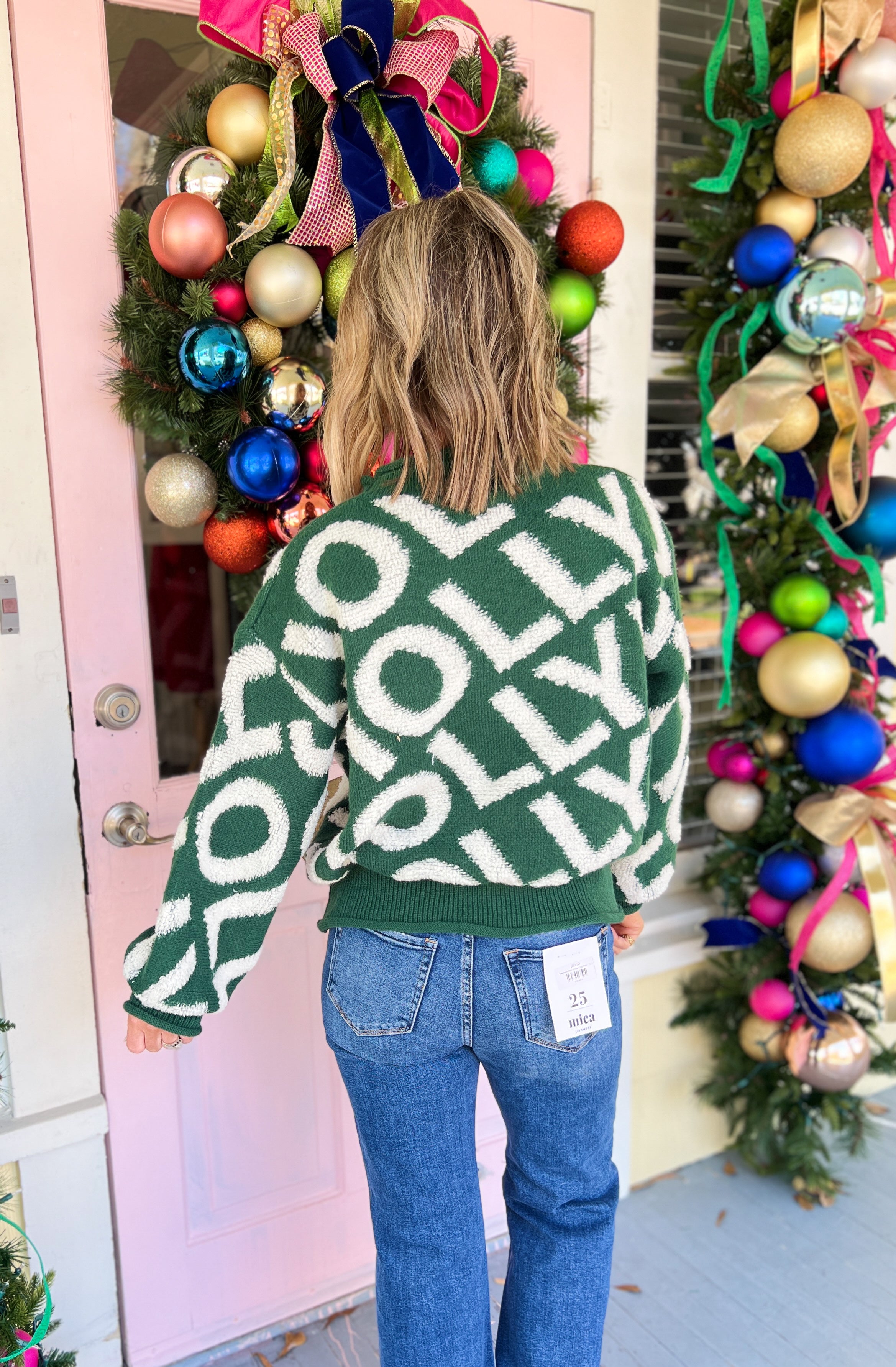 Holly Jolly Crew Neck Knit Sweater