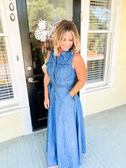 Tea For Two Denim Maxi Dress