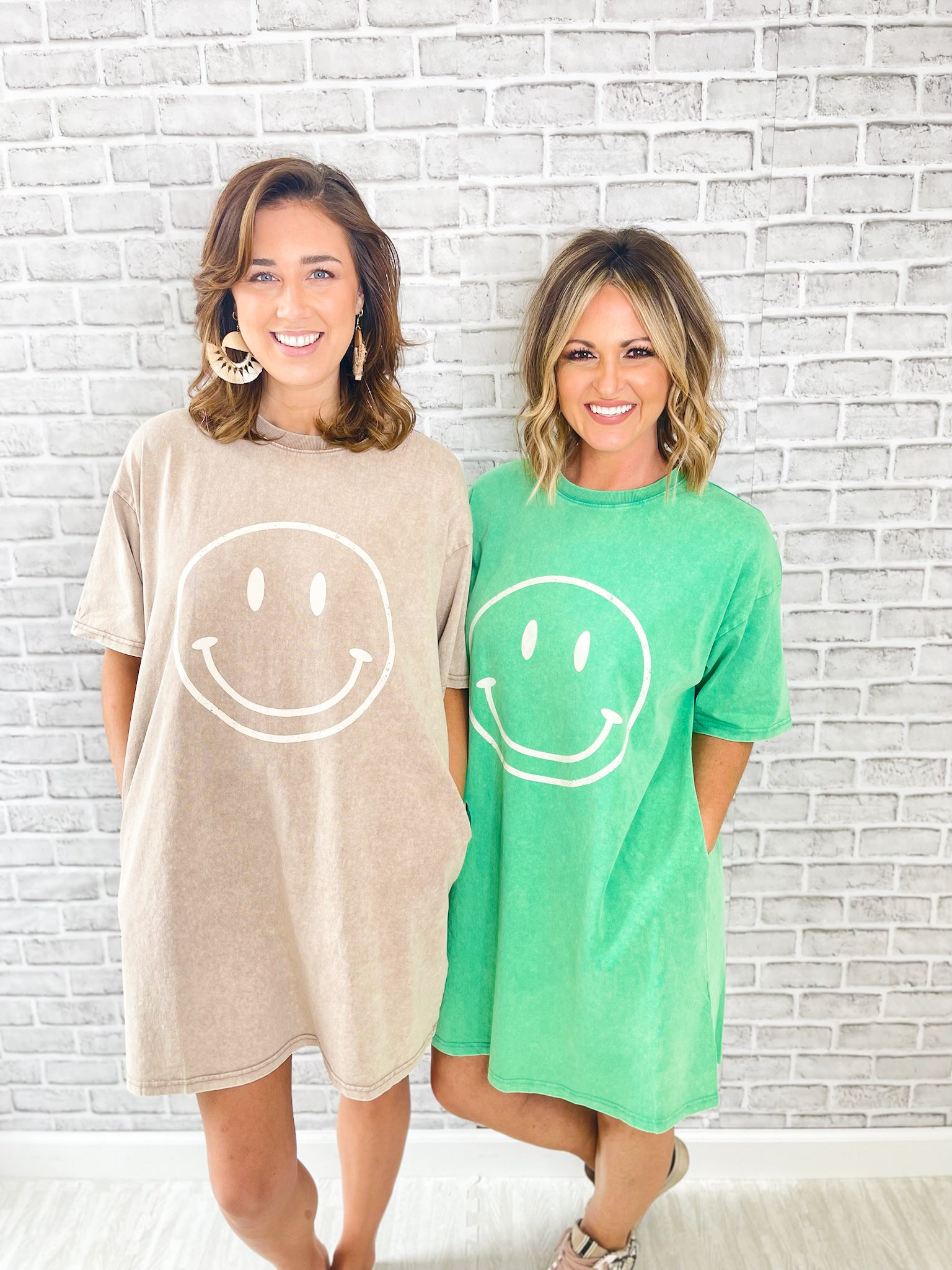 A Reason To Smile T-Shirt Dress - Apple Green