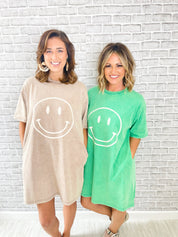 A Reason To Smile T-Shirt Dress - Apple Green