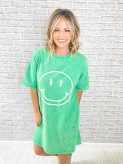 A Reason To Smile T-Shirt Dress - Apple Green