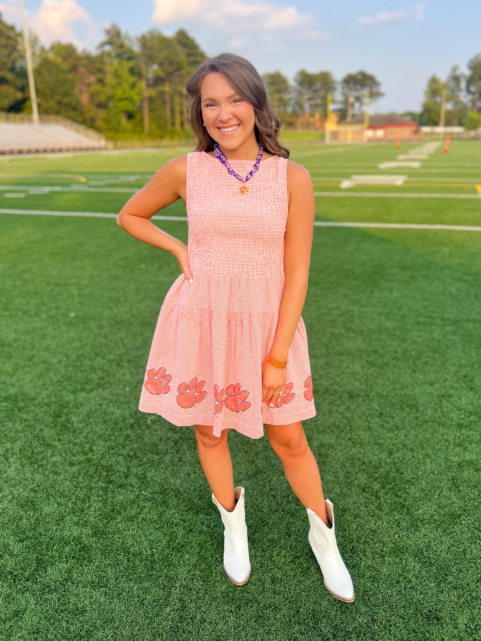 Clemson Seersucker Dress