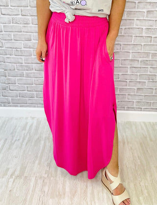 Forever Remembering Maxi Skirt - Hot Pink