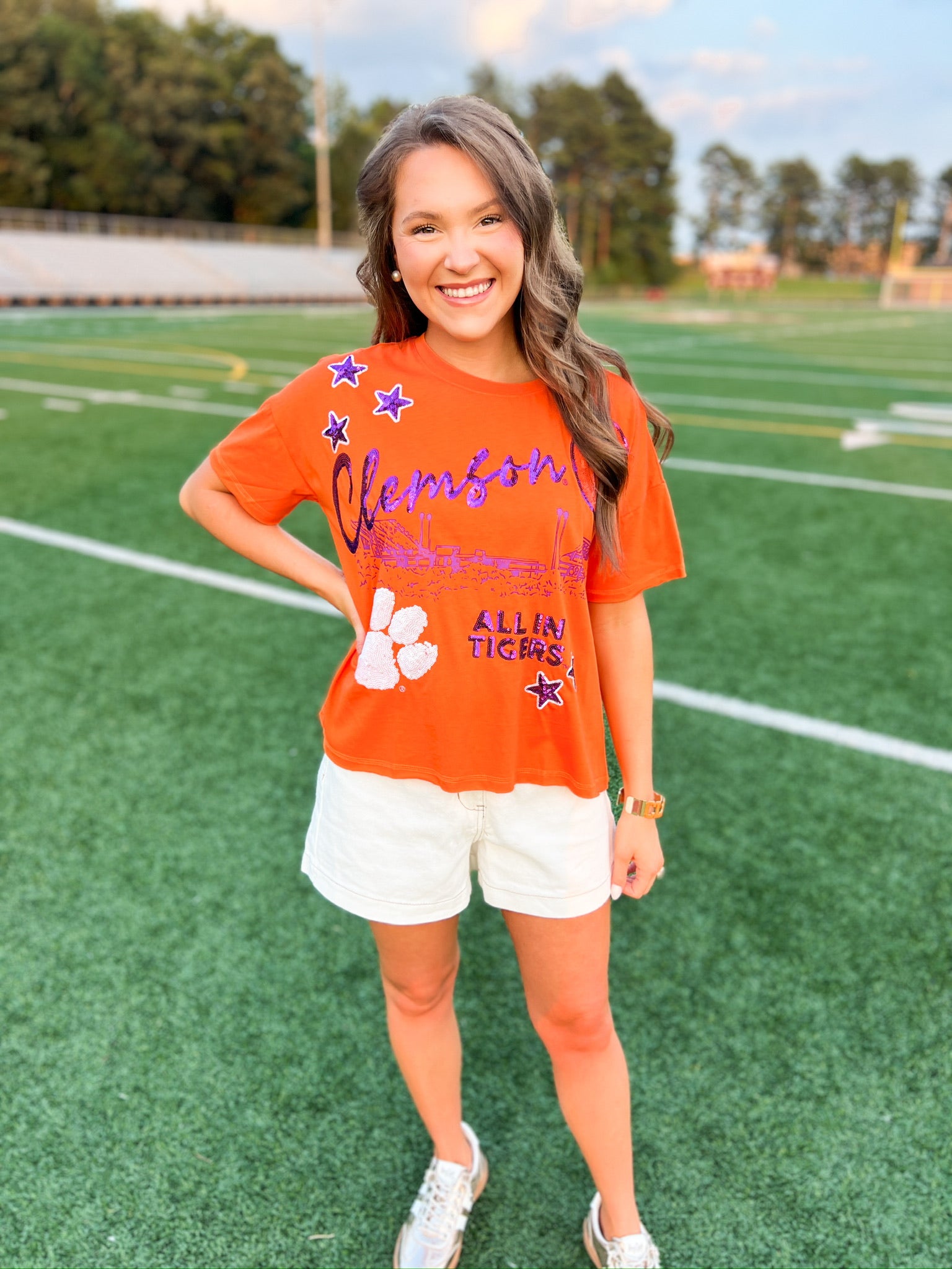 Clemson Fourth Quarter Sequin Tee