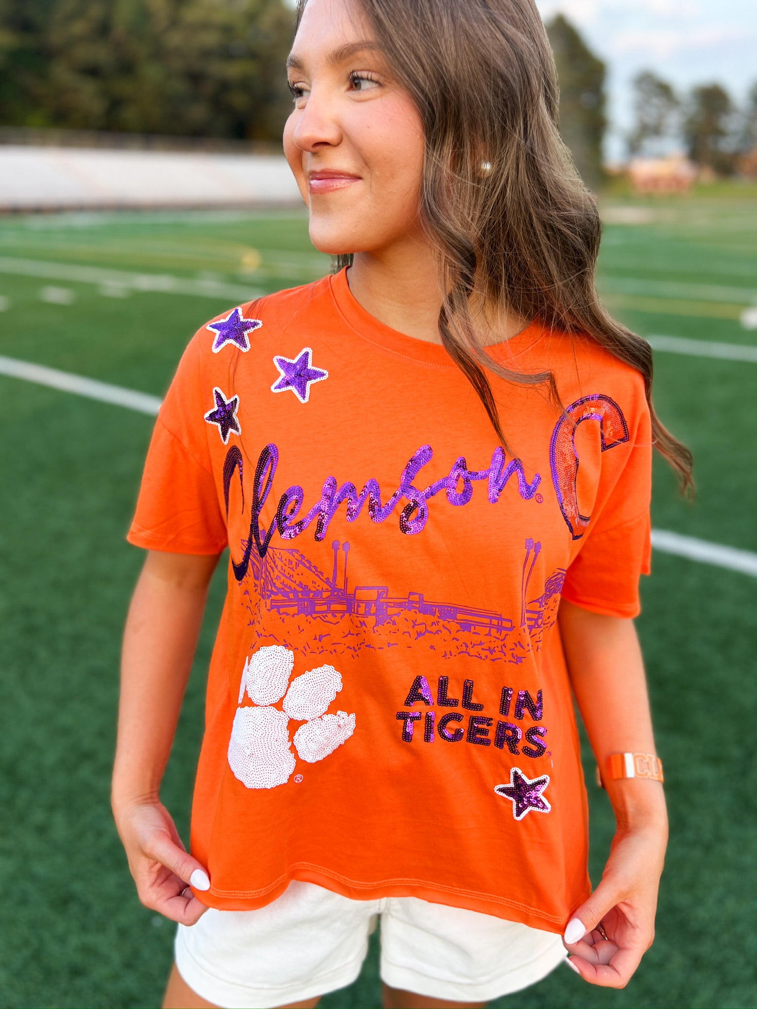 Clemson Fourth Quarter Sequin Tee
