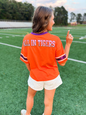 Clemson Blitz Sequin Jersey Tee