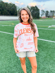 Clemson Toile Embroidered Tee