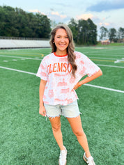 Clemson Toile Embroidered Tee