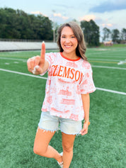 Clemson Toile Embroidered Tee