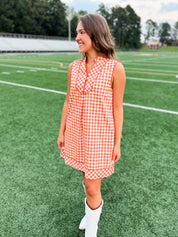 Sweet Clementine Gingham Dress - Orange