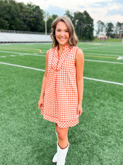 Sweet Clementine Gingham Dress - Orange
