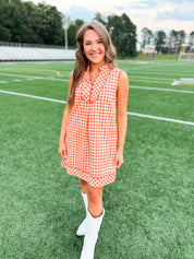 Sweet Clementine Gingham Dress - Orange